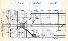 Yellow Medicine County 1, Florida, Hammer, Oshkosh, Omro, Tyro, Fortier, Norman, Wergeland, Burton, Minnesota State Atlas 1954